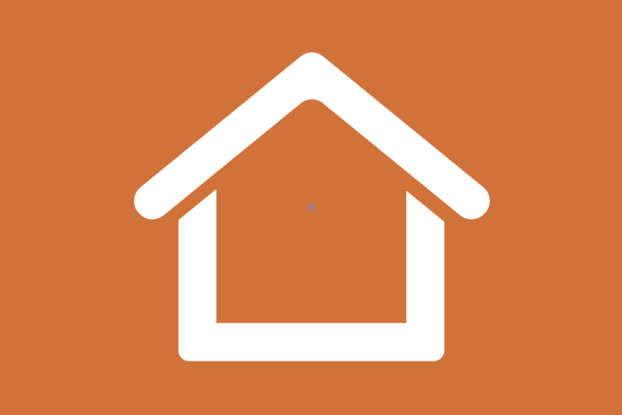 Icon of a home on orange background