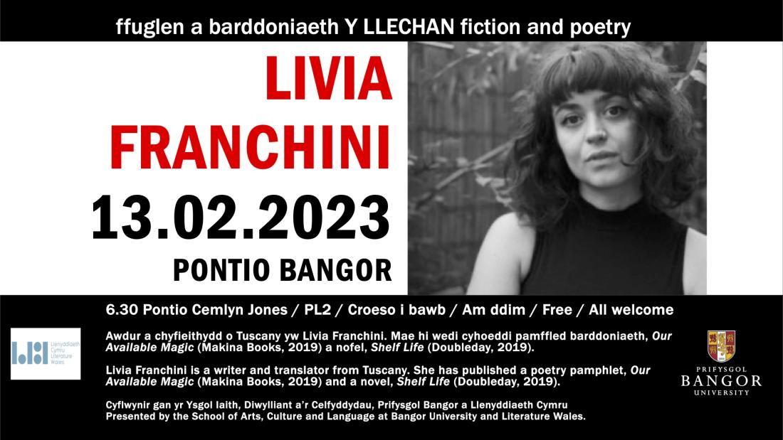 an event poster of Y Llechan Livia Franchini