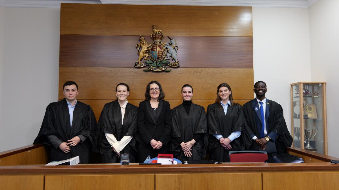 Law students in the Moot Court Room