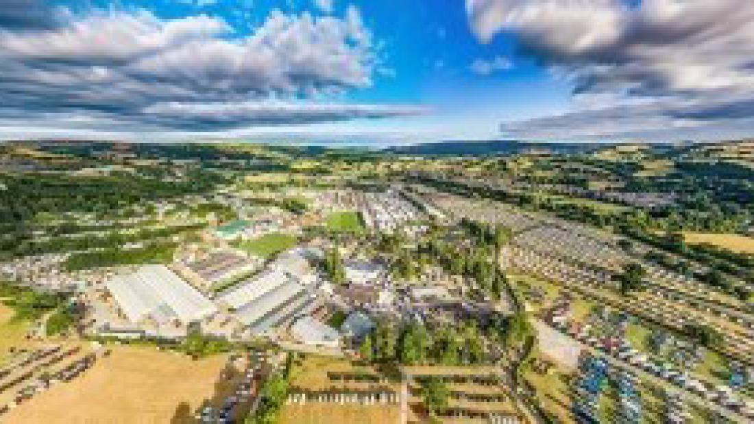 Aerial view of Royal Welsh Showground