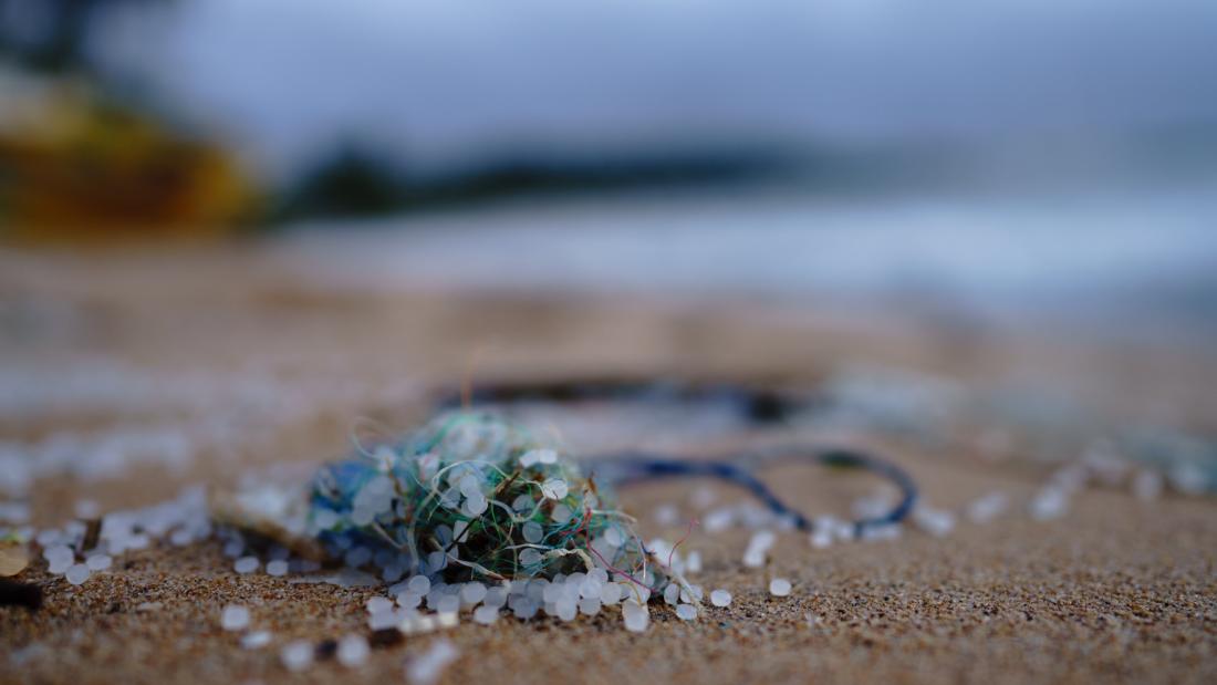 plastic on beach