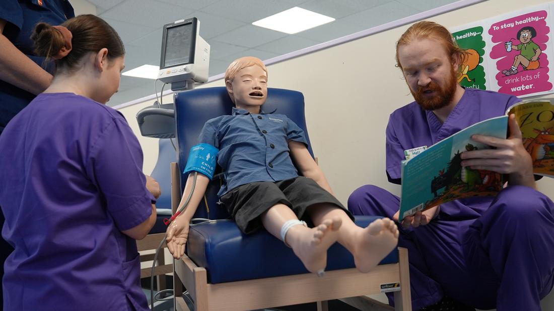 Children's Nursing students with dummy child