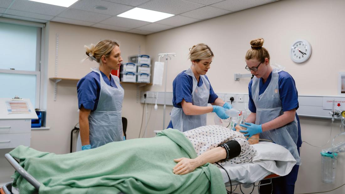 nursing students in Bangor uniforms