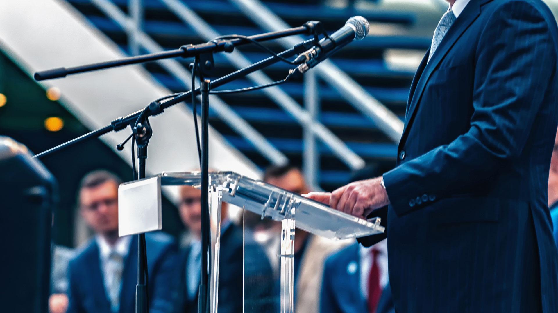 Politician giving a speech