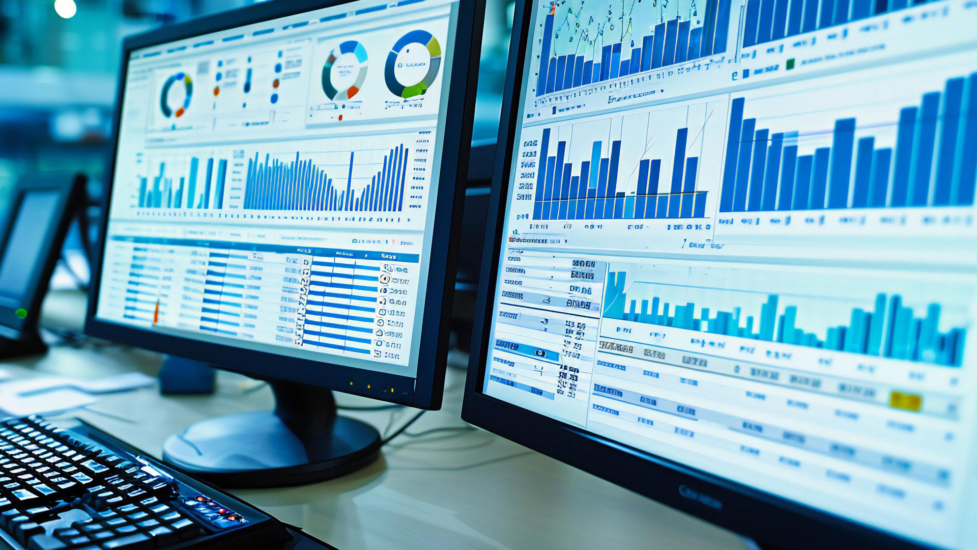 Economic chart data displayed on a computer screen