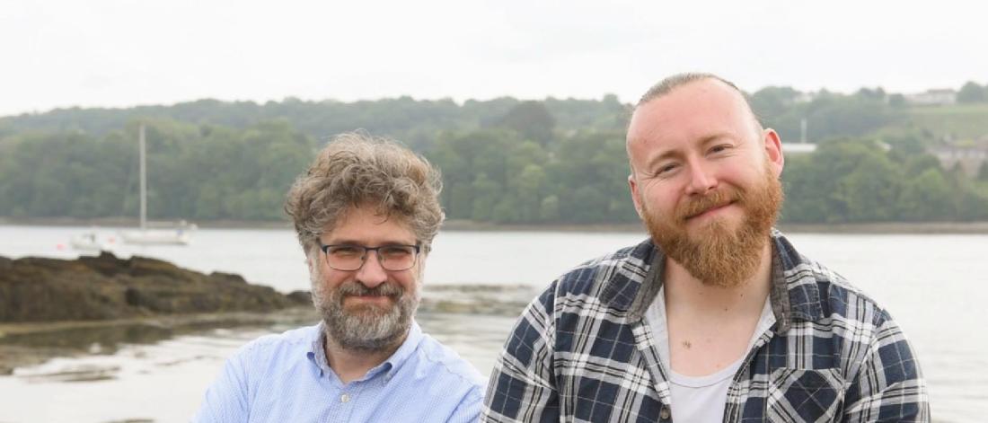 Mattias Green and Martyn Kurr by the Menai Strait