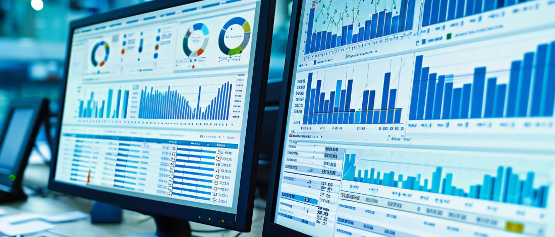 Economic chart data displayed on a computer screen