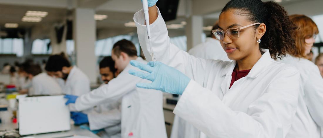 Image of student in a lab