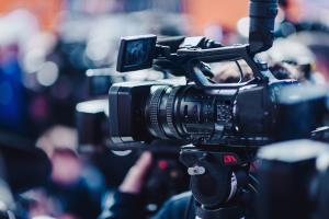 Camera at a press conference