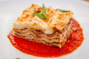 Baked Pasta on a Ceramic Plate