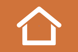 Icon of a home on orange background