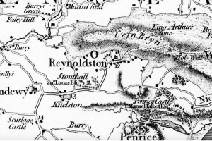 Historic map of Gower. 