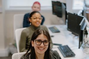 Data Analytics students and lecturer 