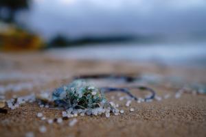 plastic on beach