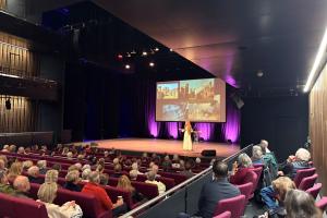 Professor Kate Williams speaking at Bangor History Festival