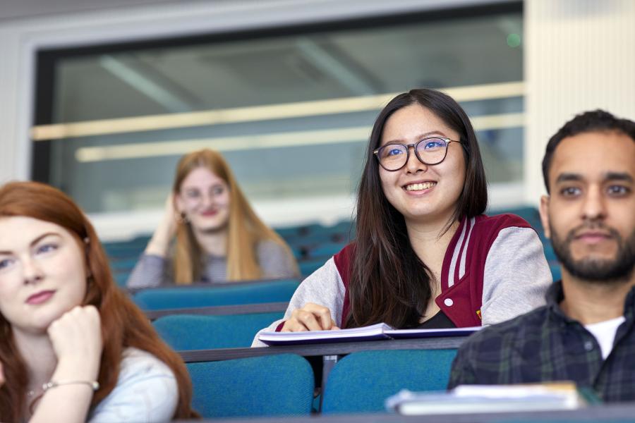 A group of students in a lecture theatre