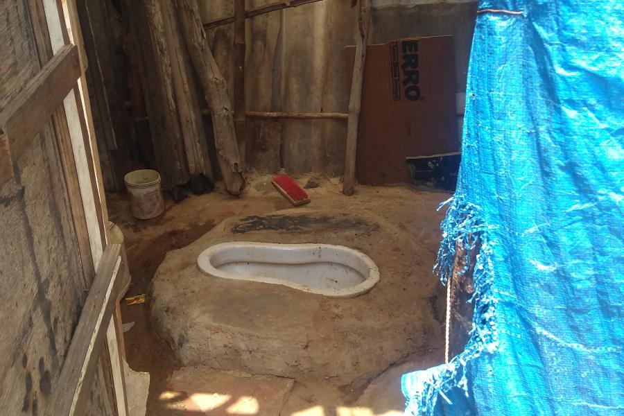 A pit latrine