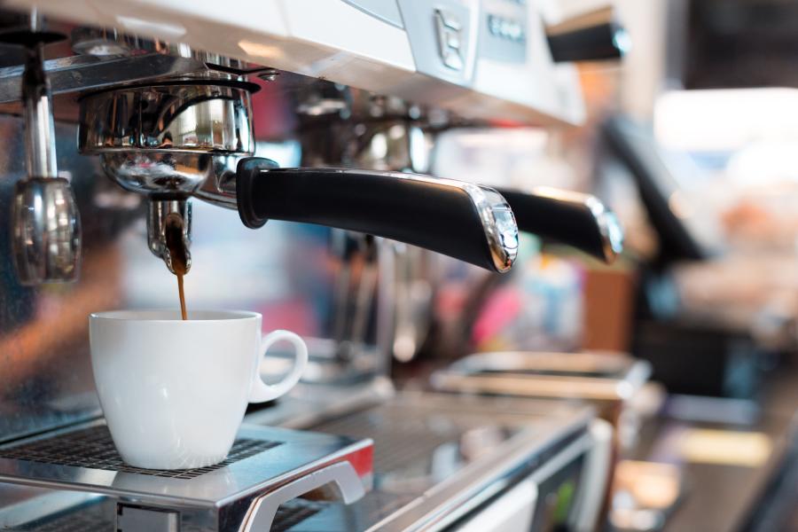 Coffee machine in a cafe