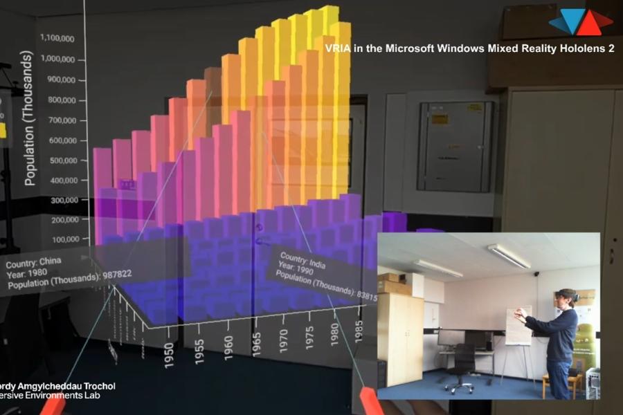 shows student using immersive analytics