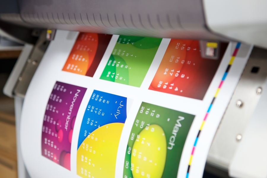 Colourful Calendar being printed
