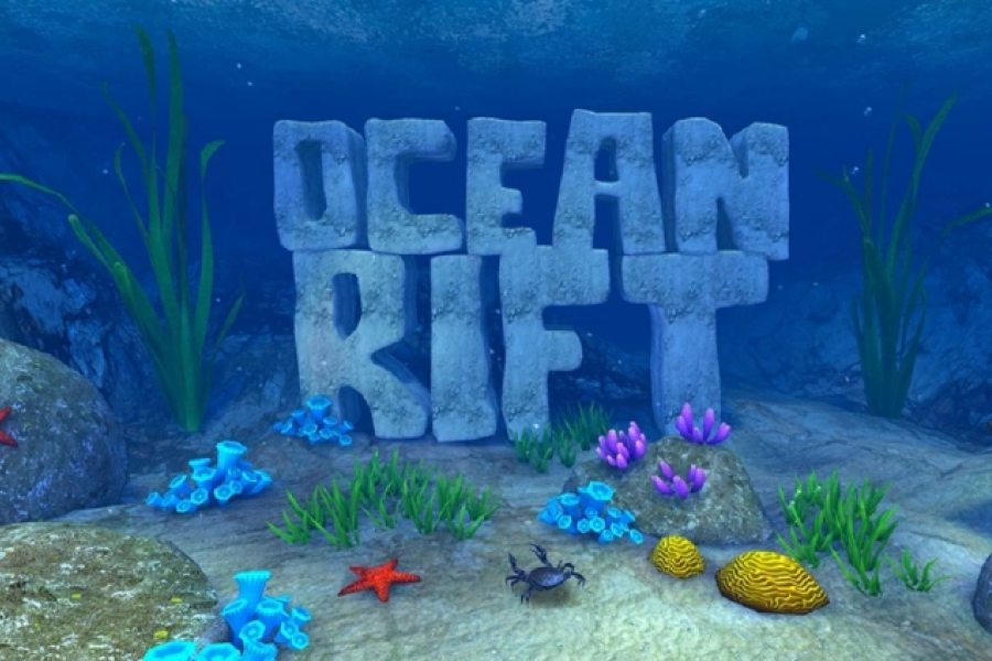 Ocean Rift logo underwater surrounded by underwater plants