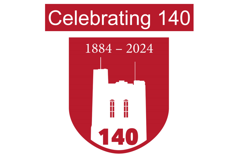 140th anniversary of Bangor University logo