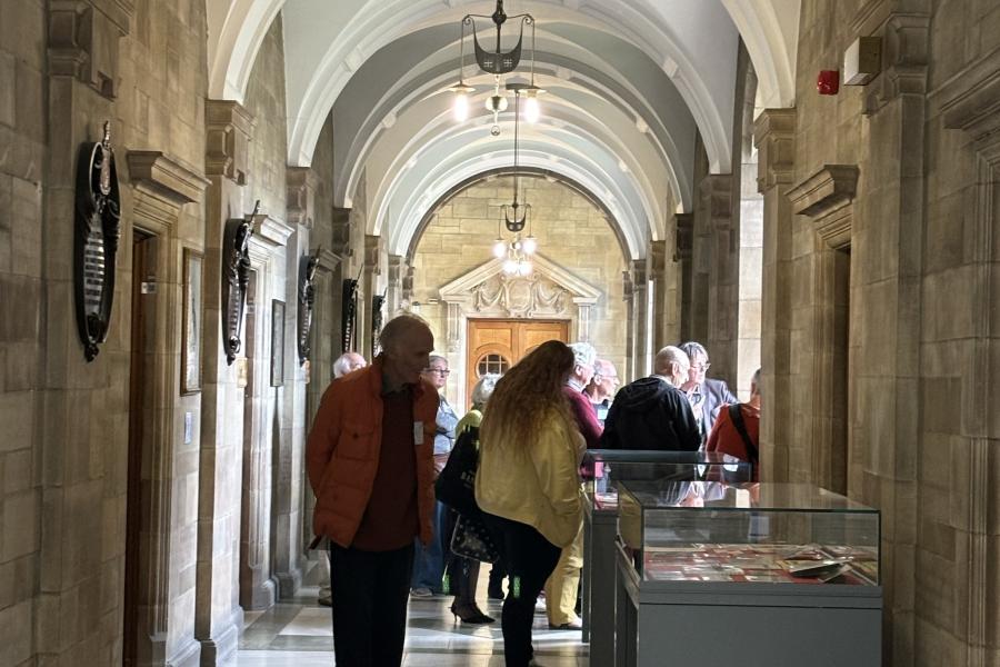 Alumni enjoying the Archives and Special Collection exhibition