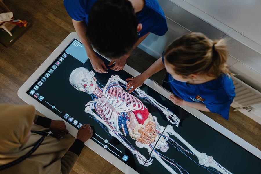 Students in North Wales Human Anatomy Centre