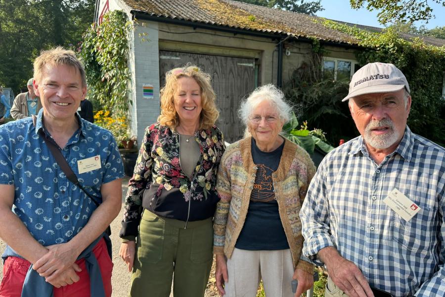 Four alumni in Treborth Botanic Garden