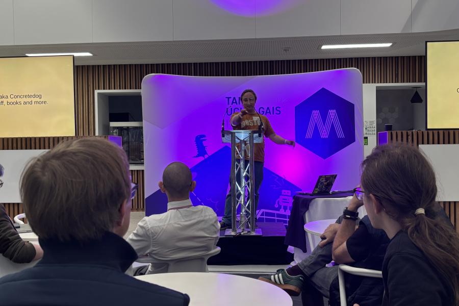 Carwyn Edwards introducing the North Wales Tech event