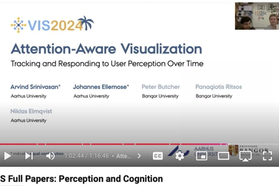 Arvind and Johannes present the joint work with Pete Butcher and Panos Ritsos at IEEE VIS 2024