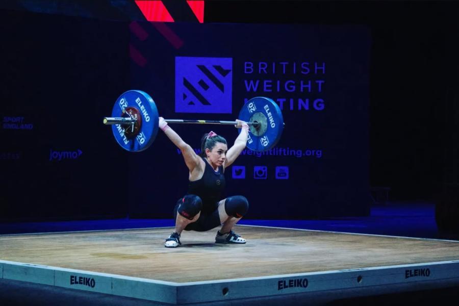 Picture of Hannah Powell during a weightlifting competition