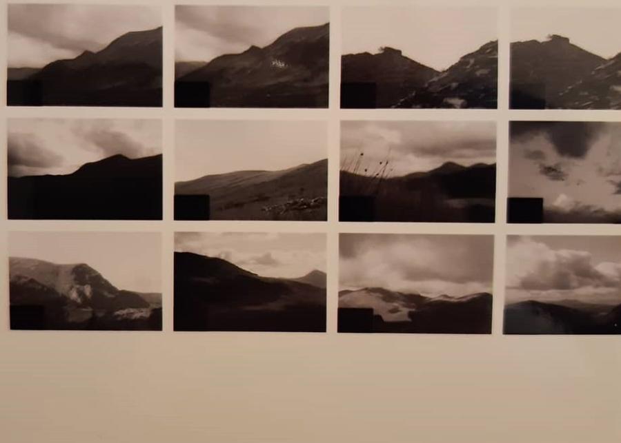 Black and white photographs of mountains