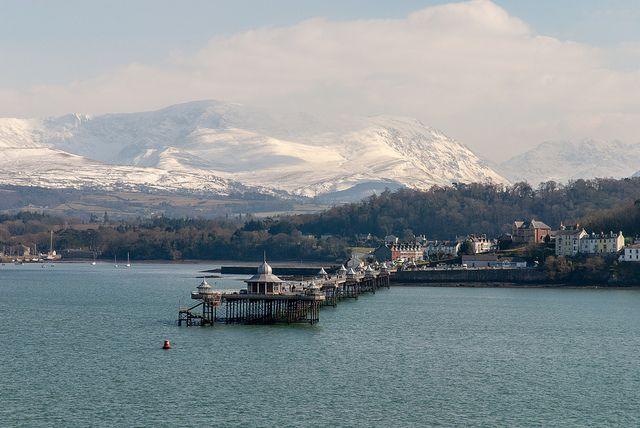 A coastal scene with Bangor Pier in the foreground