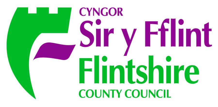 Logo Cyngor Sir y Fflint mewn lliw