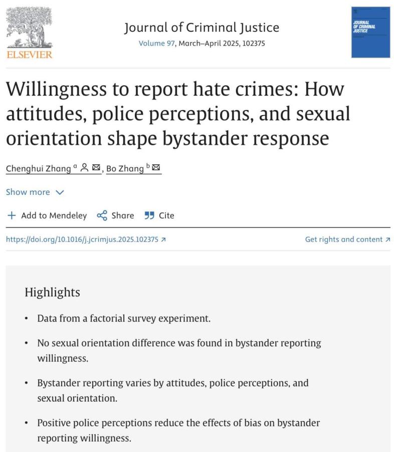 Willingness to report hate crimes article