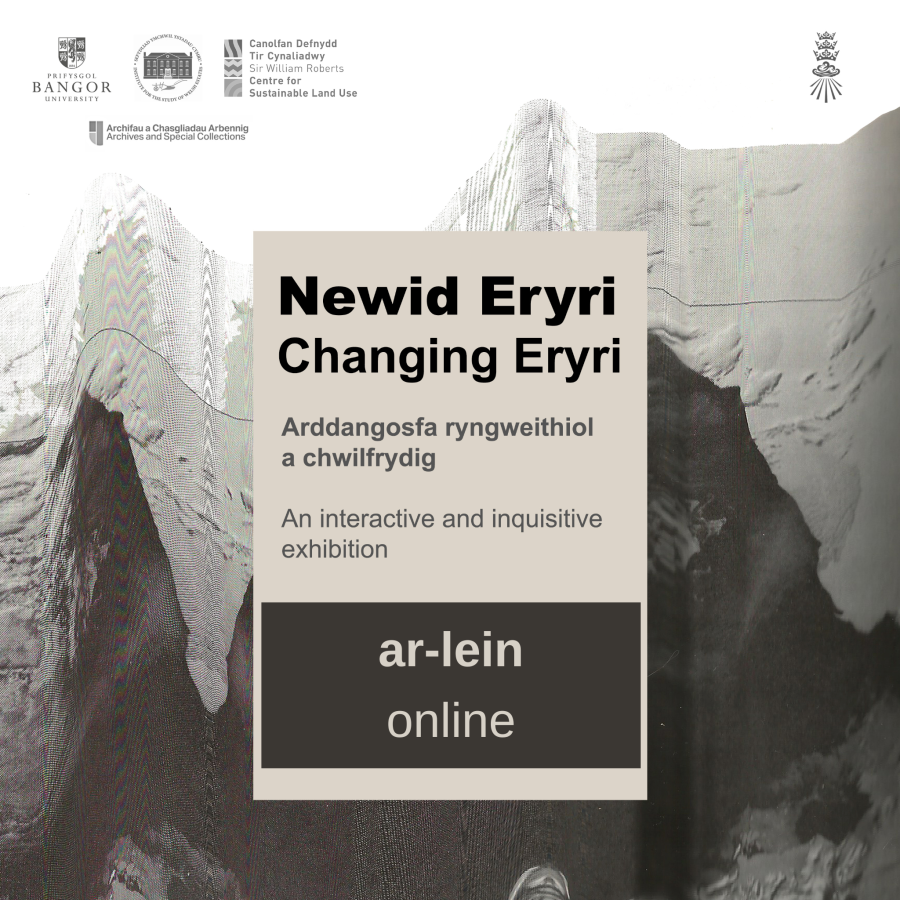 Poster ar gyfer Newid Eryri, arddangosfa ar-lein